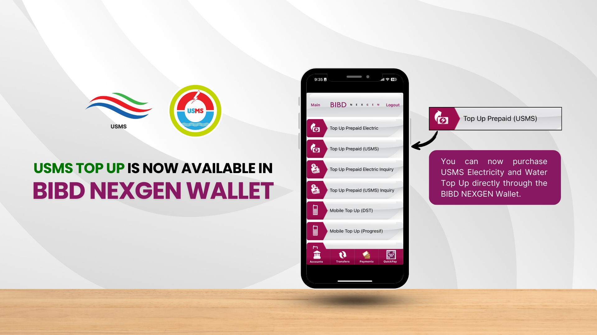 Top up in seconds with BIBD NEXGEN